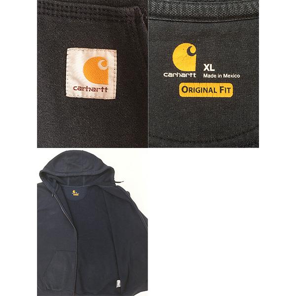 古着 Carhartt ワンポイント パッチ ソリッド スウェット ジップ