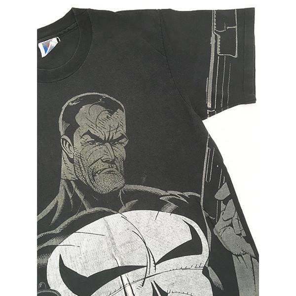 MARVEL パニッシャー 総柄 ビッグプリント シャツ L y2k 古着 90s MARVEL The Punisher パニッシャー 蓄光 プリント アメコミ