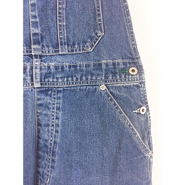 古着 90s TOMMY JEANS フラッグ ロゴ パッチ デニム オーバーオール M