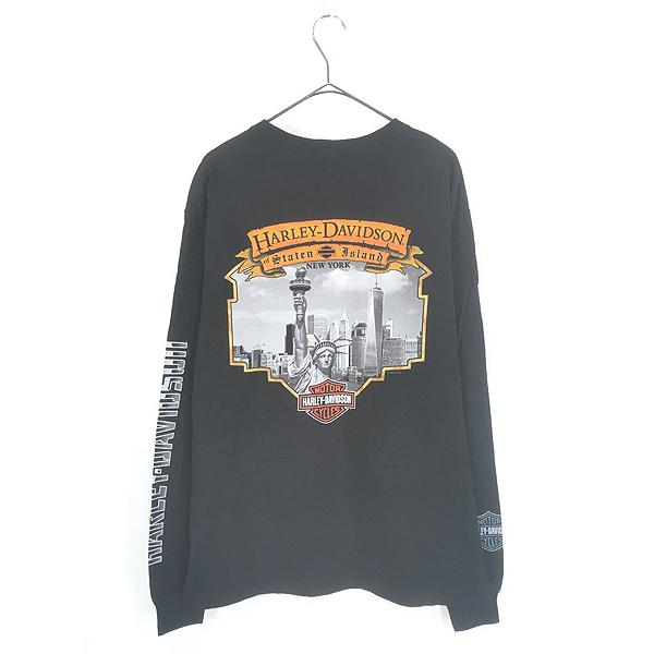 古着 10s HARLEY DAVIDSON バー&シールド 自由の女神 フォト 長袖 T