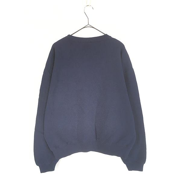 古着 90s Russell 無地 ソリッド 前V セットイン スウェット トレーナー ネイビー L 古着 古着 90s Russell 無地 ソリッド 前V セットイン スウェット