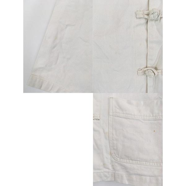 古着 90s Sostanza Work Wear ホワイト デニム チャイナ カンフー