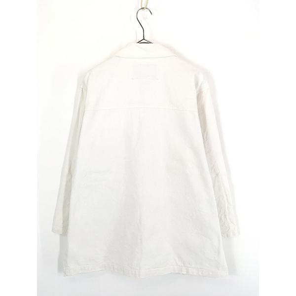 古着 90s Sostanza Work Wear ホワイト デニム チャイナ カンフー