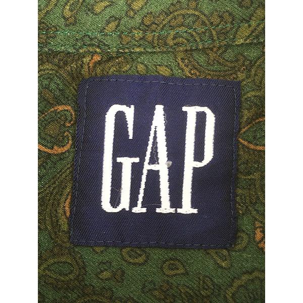古着 90s GAP ペイズリー オリエンタル 総柄 コットン レーヨン シャツ