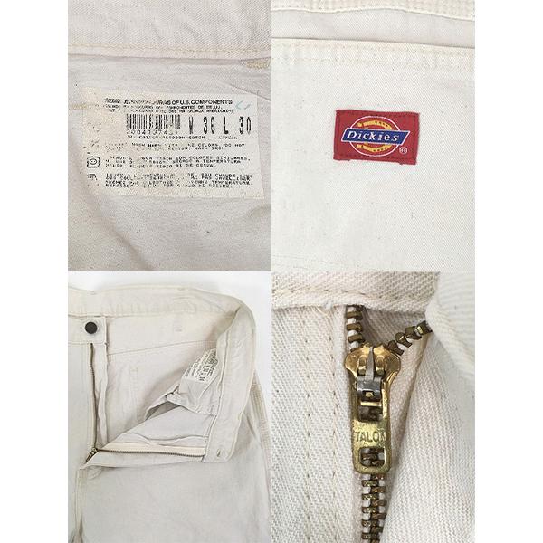 古着 90s Dickies ホワイト コットンキャンバス ペインター ワーク