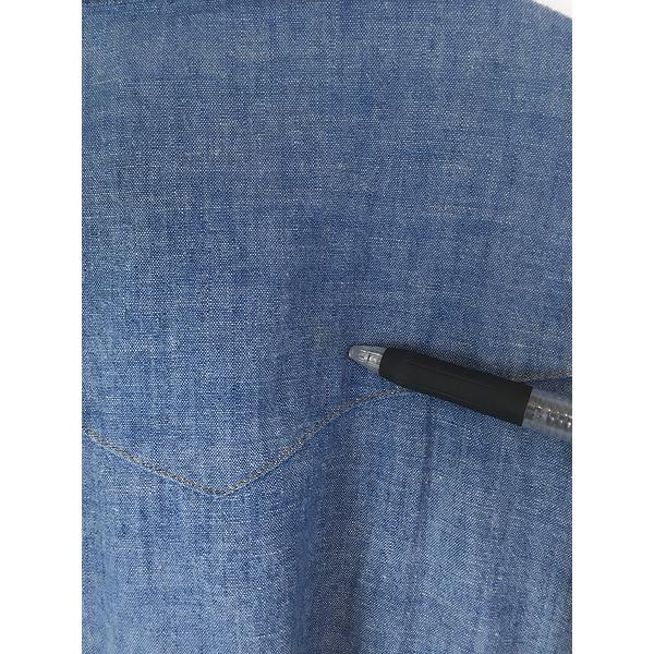 古着 70s USA製 Wrangler 36MW 100%コットン ブルー シャンブレー デニム ウエスタン シャツ 16 古着 70s USA製 Wrangler 36MW 100%コットン ブルー シャンブレー