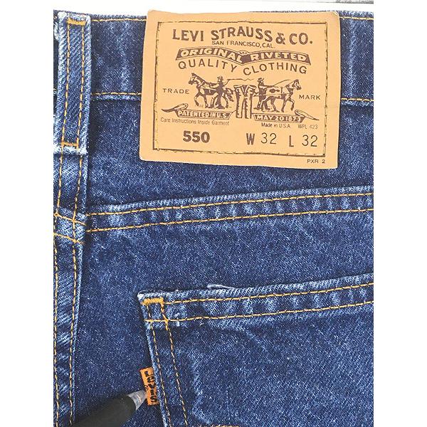 古着 90s USA製 Levi's 550-0215 濃紺 ブルー デニム パンツ ジーンズ
