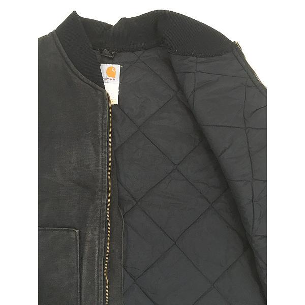 古着 90s USA製 Carhartt フェード ブラック ダック 首リブ 腰ゴム