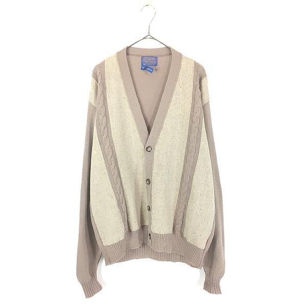 希少 USA製 古着 60s ブレントウッド ミックスカラー カーディガン 総柄 カーディガン - 古着屋グレープフルーツ ムーン(Grapefruitmoon