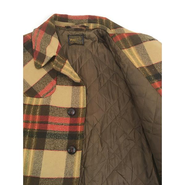 古着 60s Pendleton 好配色 ブラウン チェック メルトン ウール コート