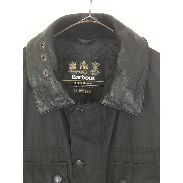 古着 Barbour International 「Surtees」 レザー襟 パデッド オイルド