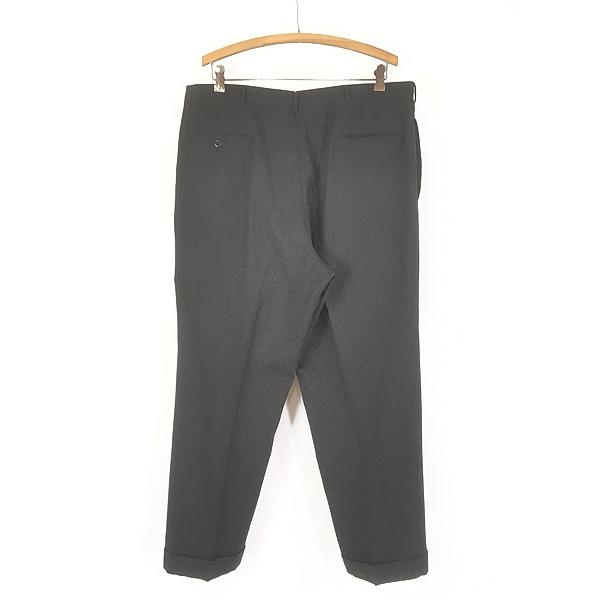 50s 60s【ストライプ】黒 ブラック ウール スラックス トラウザー パンツ JOHNLAWRENCESULLIVAN - Wool stripe pleated trousers （BLACK