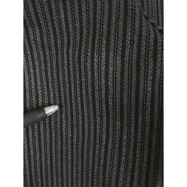 古着 50s ブラック × グレー ホワイト ストライプ ギャバジン ウール