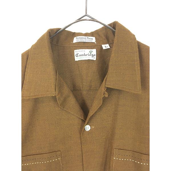 古着 60s Cambridge ハンドステッチ ポケット 開襟 ボックス コットン