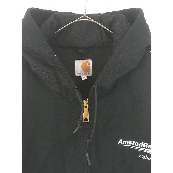 最高のダメージ感　カーハート　USA製　裏地サーマル　ブラック　サイズ２XL USA製□carhartt【36】ダブルニー ワークパンツ フェードブラック