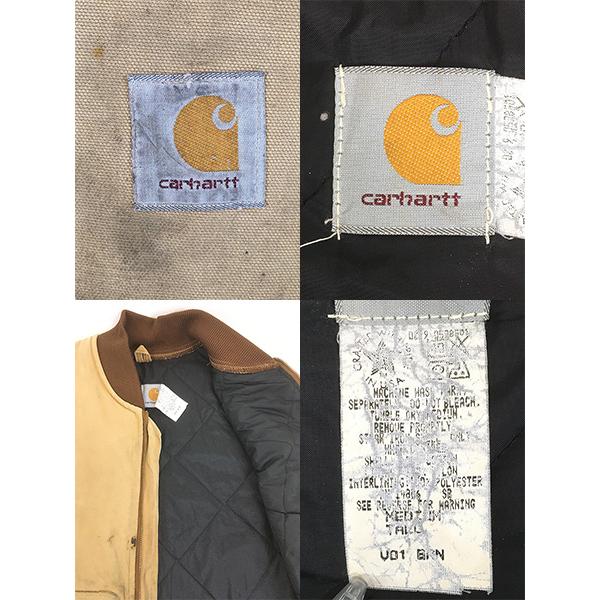 古着 90s USA製 Carhartt フェード ブラック ダック 首リブ 腰ゴム