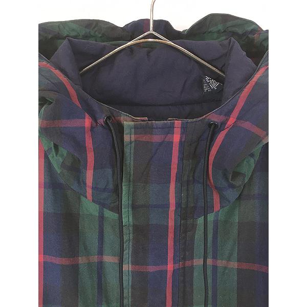 古着 90s GAP チェック コットン ハーフジップ アノラック パーカー