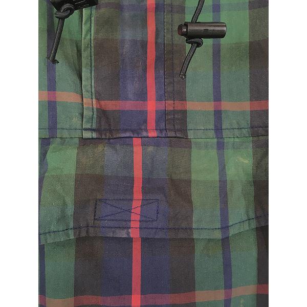 古着 90s GAP チェック コットン ハーフジップ アノラック パーカー