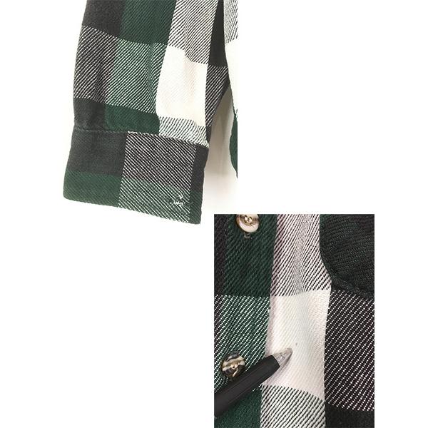 古着 90s FIVE BROTHER グリーン ブロック チェック ヘビー フランネル