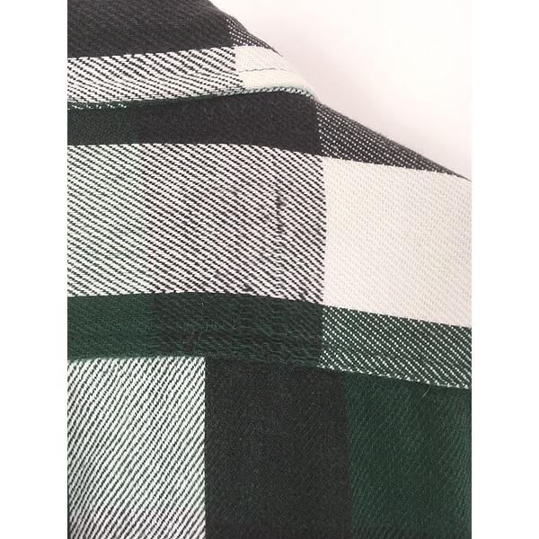 古着 90s FIVE BROTHER グリーン ブロック チェック ヘビー フランネル