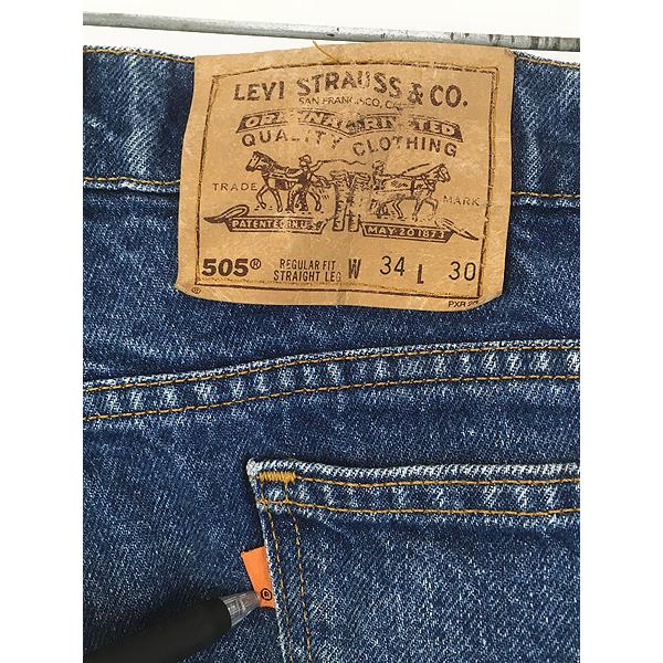 古着 90s USA製 Levi's 505-0215 濃紺 ブルー デニム パンツ ジーンズ