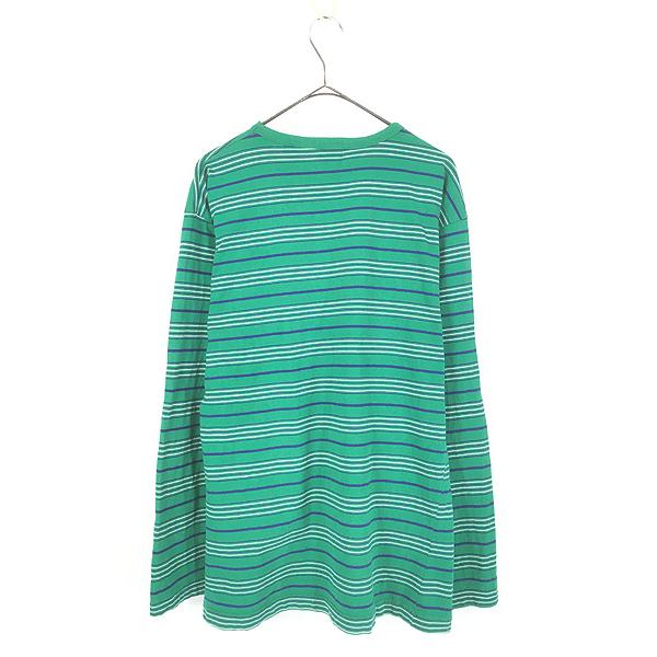 古着 90s USA製 GAP マルチ ボーダー 100%コットン 長袖 Tシャツ ロンT