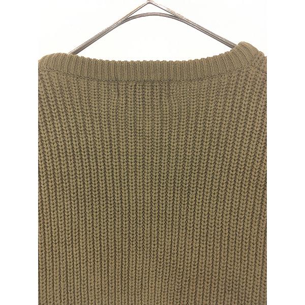 古着 90s USA製 LANDS' END 無地 プレーン 畦編み ローゲージ コットン