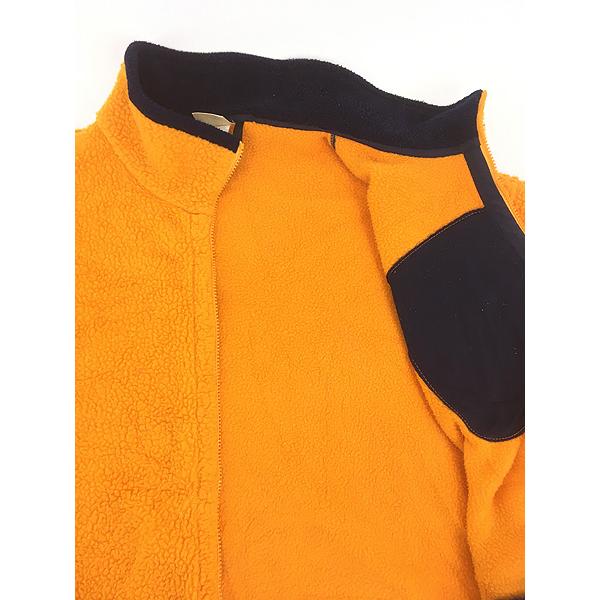 古着 80s LL Bean 山タグ マンゴー × ネイビー ボア パイル フリース