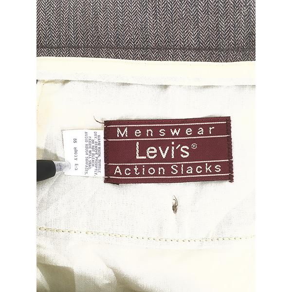 古着 80s Levi's Action Slacks ノータック ヘリンボーン ストライプ