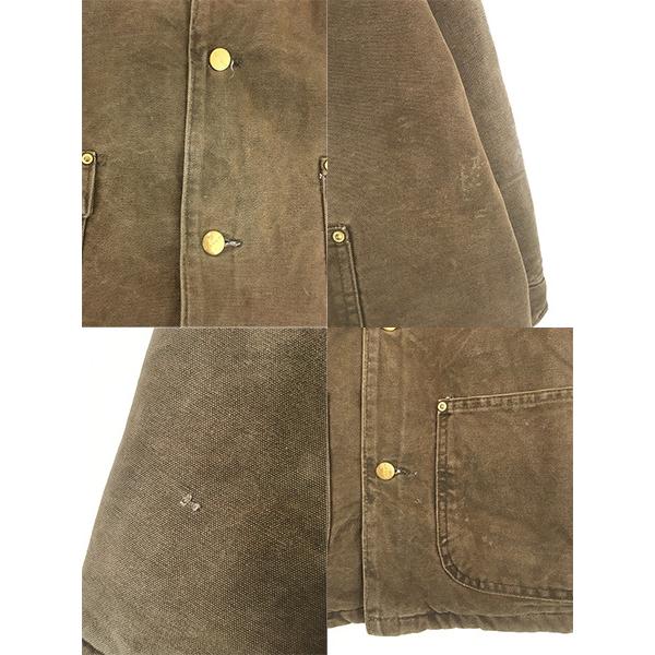 古着 90s USA製 Carhartt 裏地 ストライプ ブランケット ダーク