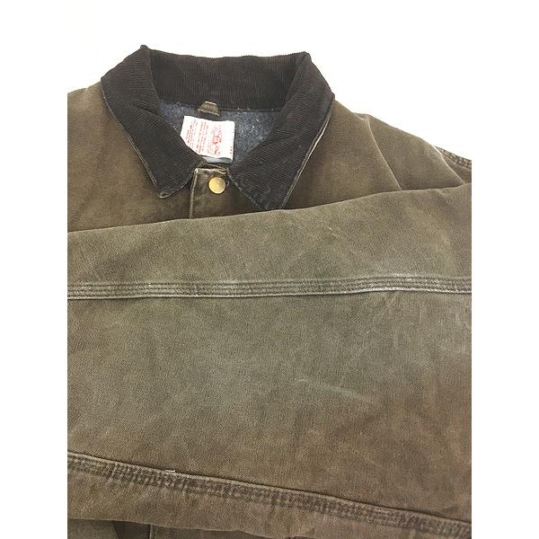 古着 90s USA製 Carhartt 裏地 ストライプ ブランケット ダーク