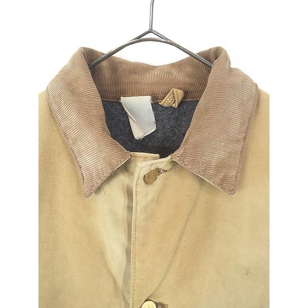 古着 80s- Carhartt 裏地 ストライプ ブランケット ブラウン ダック