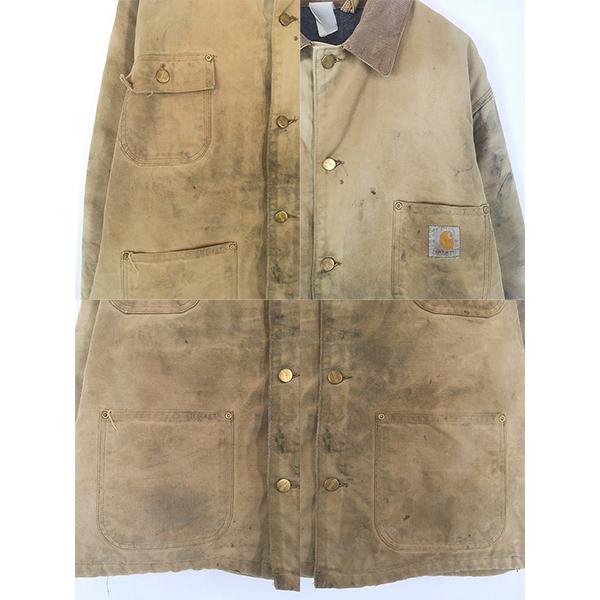 古着 80s- Carhartt 裏地 ストライプ ブランケット ブラウン ダック