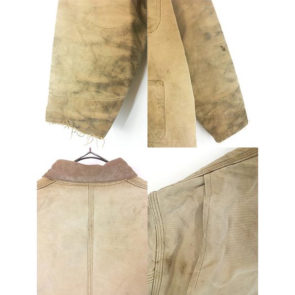 古着 80s- Carhartt 裏地 ストライプ ブランケット ブラウン ダック