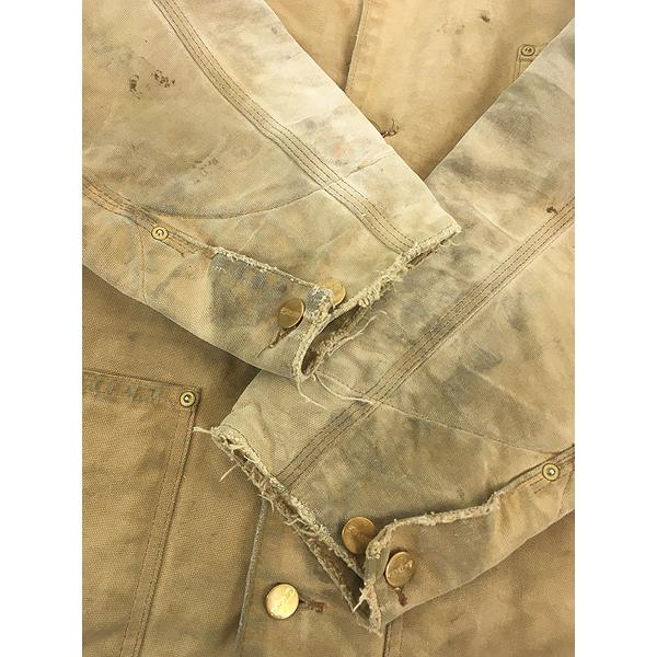 Carhartt 80S BIG C ボタン 横縞ブランケット ビンテージチョア 80s carharttカーハート ブランケットライナー ダック地 チョアコート