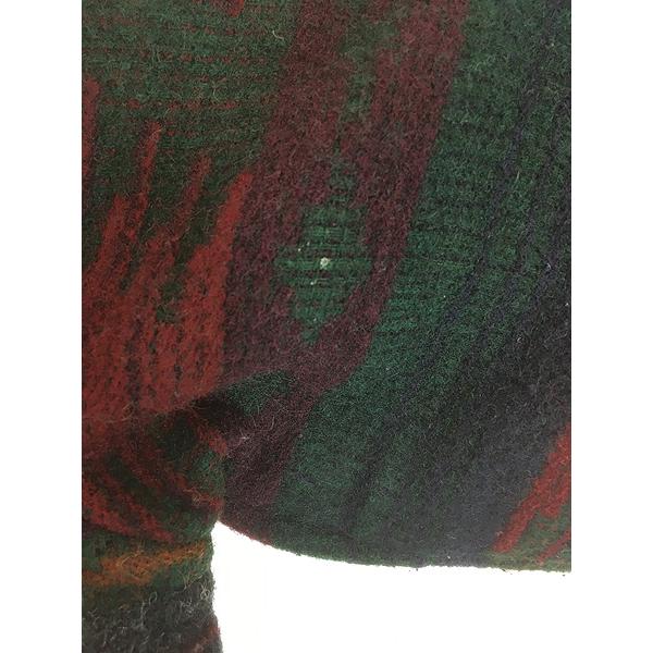 古着 90s USA製 WoolRich ネイティブ ボーダー 総柄 ショールカラー
