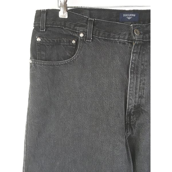 古着 00s Dockers 534-1285 先染め ブラック デニム パンツ ジーンズ