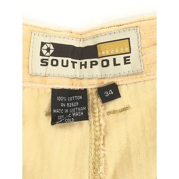 古着 00s SOUTH POLE 太畝 ベロア コーデュロイ タック パンツ コーズ