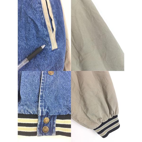 古着 90s Cambridge リブライン パデッド ブルー デニム スタジアム