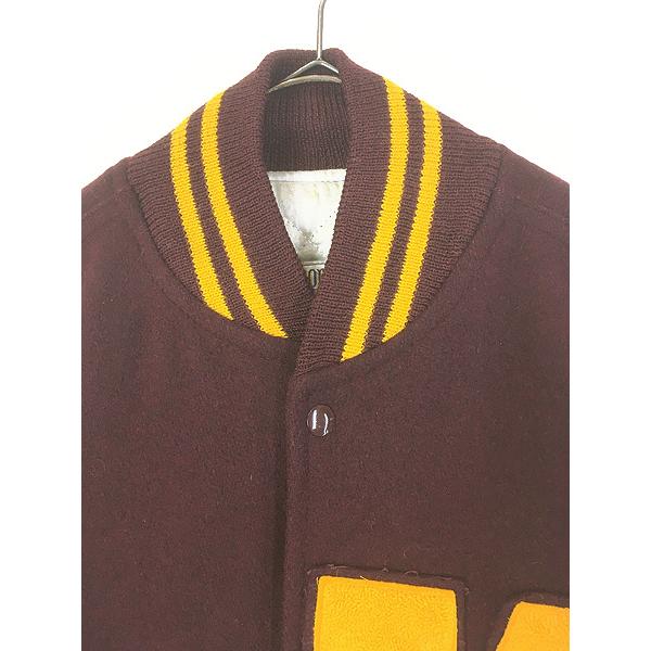 古着 60s SPORT KING 本革 レザー × メルトン ウール スタジアム