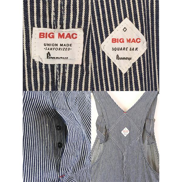 古着 60s USA製 BIG MAC Square Bak ヒッコリー ストライプ デニム