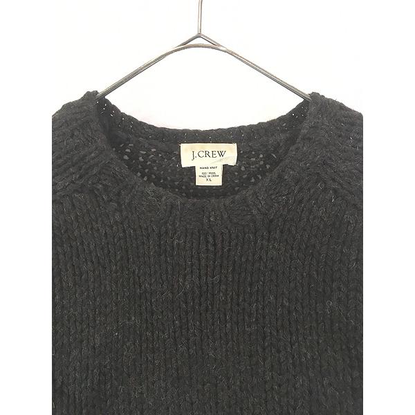 古着 00s J Crew 3カラー ヘビー ローゲージ ウール ハンド ニット 