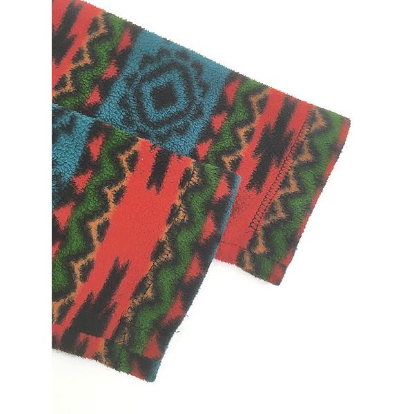 古着 90s USA製 WoolRich ネイティブ ボーダー フーデッド フリース パーカー ジャケット ドラポケ L 古着 90s USA製 WoolRich ネイティブ ボーダー フーデッド フリース