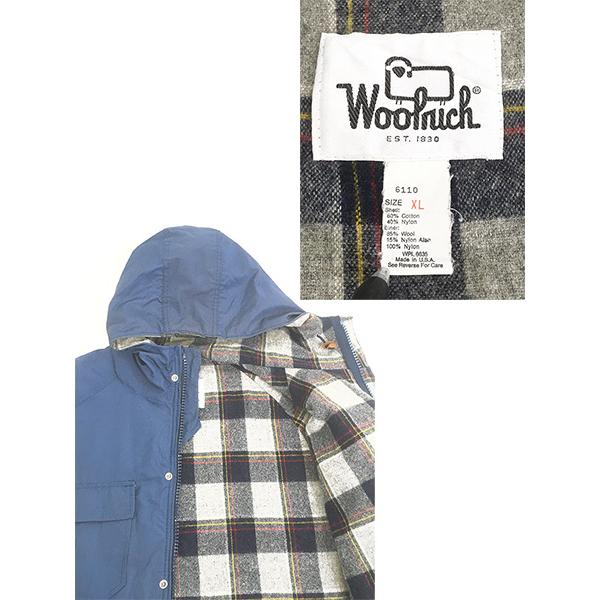 古着 70s USA製 WoolRich チェック ウール ライナー 60/40 クロス