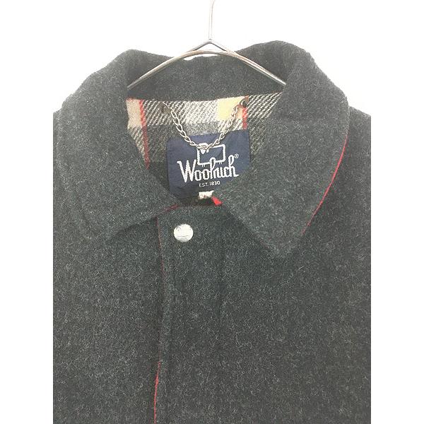 古着 80s USA製 WoolRich チェック ウール ライナー パデッド 比翼