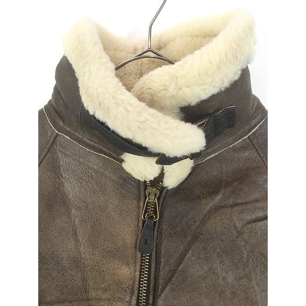 古着 USA製 Orchard Motorcycle Type B-3 リアルムートン シープスキン