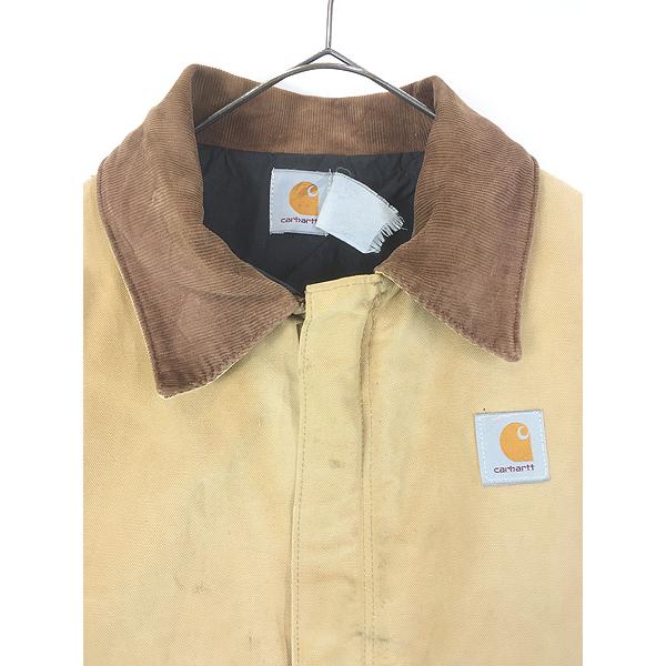 carhartt ビンテージ フェード ショート トラディショナルジャケット 古着 Carhartt フェード ブラウン ダック パデット トラディショナル