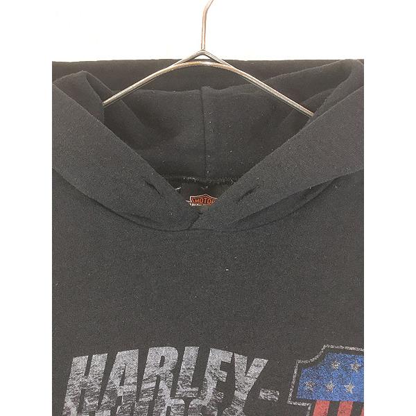古着 10s HARLEY DAVIDSON 「No1」 ロゴ スウェット パーカー M : 古着