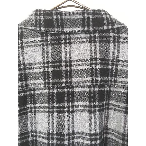 古着 00s- Pendleton ブラック × グレー バッファロー チェック 開襟