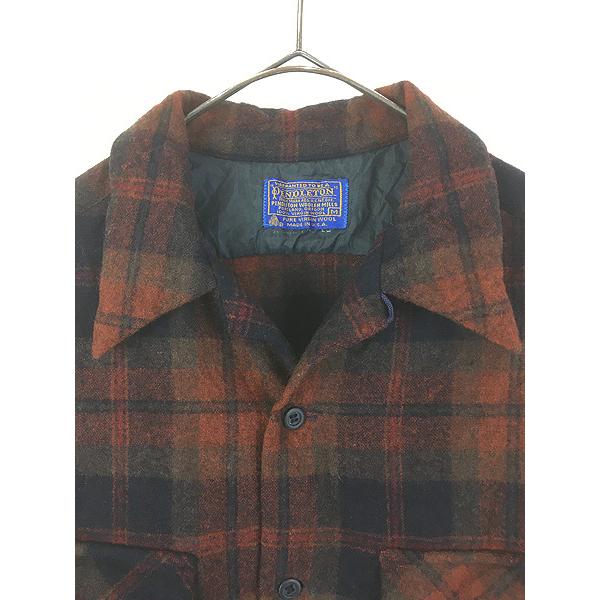 古着 70s USA製 Pendleton 好配色 ブラウン チェック 開襟 ボックス